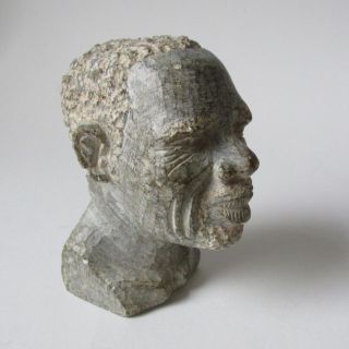 Afrikanische Skulptur,  Kopf Aus Speckstein,  Handarbeit,  Sehr Dekorativ Mare Bild