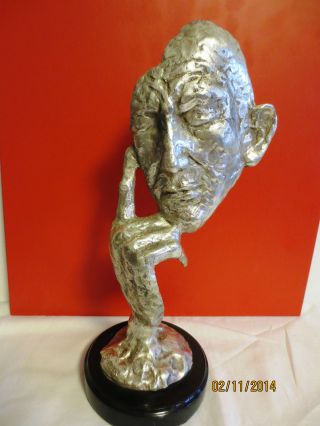 Eigenwillige Skulptur: Der Denker,  Frei Nach Rodin,  Signiert Bild