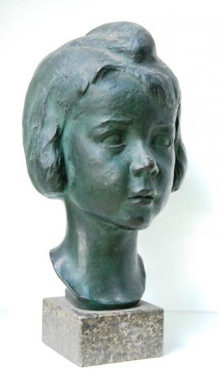 Zauberhafte Bronzebüste Eines Jungen Mädchens,  Ca.  1920/30, Bild