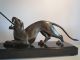 Art Deco Bronze Sculpture - Hunter With Panther - Signed P.  Berjean - 1930 1900-1949 Bild 2
