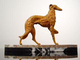 Art Deco Skulptur Windhund,  Barsoi,  Greyhound,  Borzoi Bild