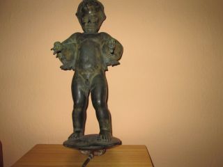 Alte Brunnenfigur Junge Mit 2 Gänsen R.  D Fabricius Dresden 42 Cm Bild