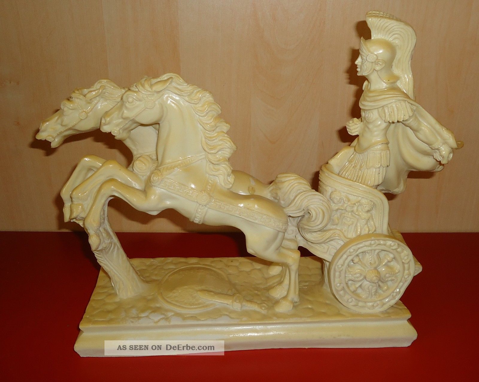 Alte Skulptur Römer U.  Pferde/streitwagen - Alabaster/marmor (?) 1950-1999 Bild