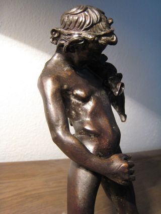 Satyr Mit Weinschlauch Faun Bronze Skulptur Bild