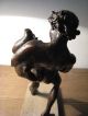 Satyr Mit Weinschlauch Faun Bronze Skulptur 1950-1999 Bild 4