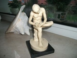 Skulptur A.  Santini Alabaster Classic Figure 19 Cm Signiert Italy Nachlass Bild