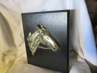 Pferde : Pferdekopf - Relief - TrophÄe - Preis ? Metall 30er - 50er Jahre Bild