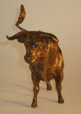 Künstler Bronze Skulptur Der Stier,  Signiert Houska Bild