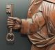 Antike Holz - Figur Hl.  Petrus Mit Schlüssel Auf Geschnitztem Sockel,  88cm Riesig Skulpturen & Kruzifixe Bild 5