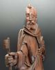 Antike Holz - Figur Hl.  Petrus Mit Schlüssel Auf Geschnitztem Sockel,  88cm Riesig Skulpturen & Kruzifixe Bild 6