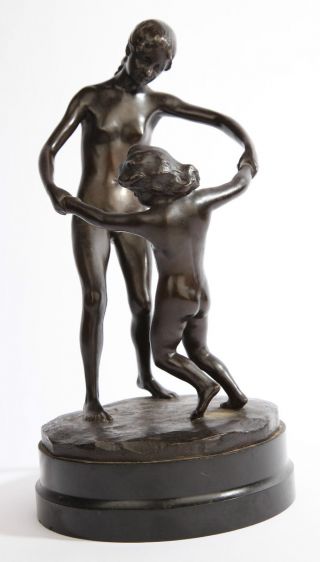 Bronze Skulptur Arthur Lewin - Funcke Spielende Kinder Um1906 Bild