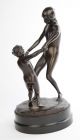 Bronze Skulptur Arthur Lewin - Funcke Spielende Kinder Um1906 1900-1949 Bild 1