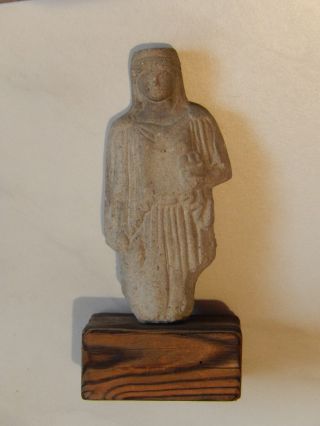 Göttin (?) Frau Auf Holzsockel - Replik Einer Antiken Steinstatue - Dekorativ Bild