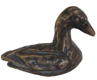 Bronzeplastik Figur Skulptur Gans Schwimmend Bronze Sculpture Goose Floating Bild
