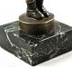Bronze Figur Auf Marmorsockel:mädchen Mit Teddy,  Signiert Mit Frecourt.  Antik. Bronze Bild 7