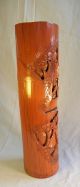 China,  Asien Großer Alter Geschnitzter Pinselbecher Aus Bambus Carved Brush Pot Entstehungszeit nach 1945 Bild 3
