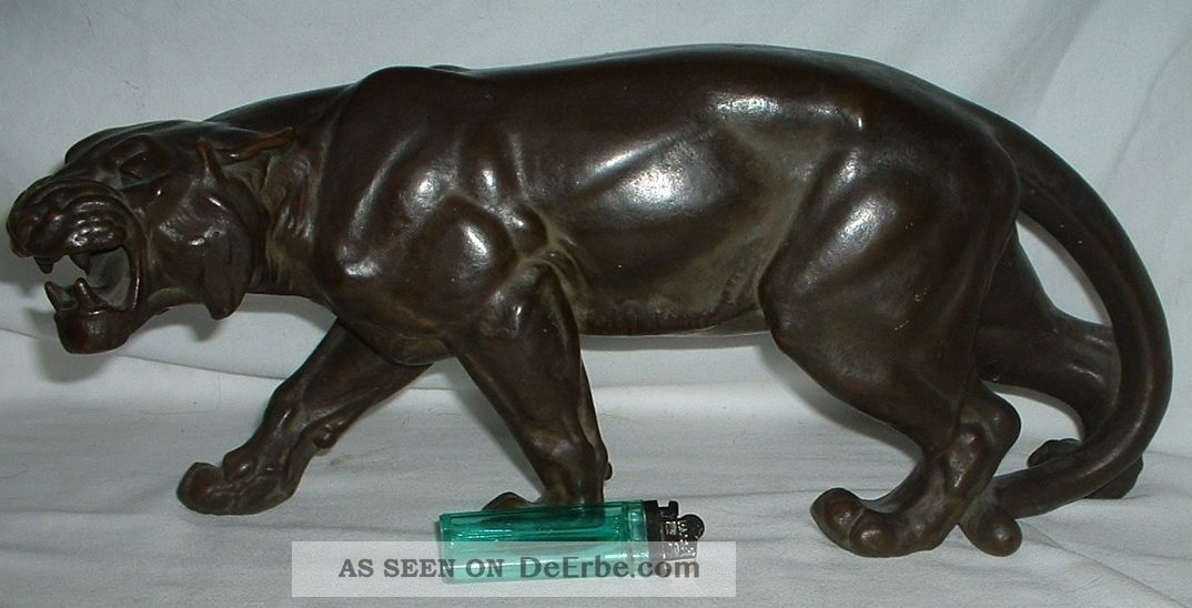 Top Alte Orig.  Bronze Sign.  Diller: Eine Raubkatze - Tiger - Gepard Bronze Bild