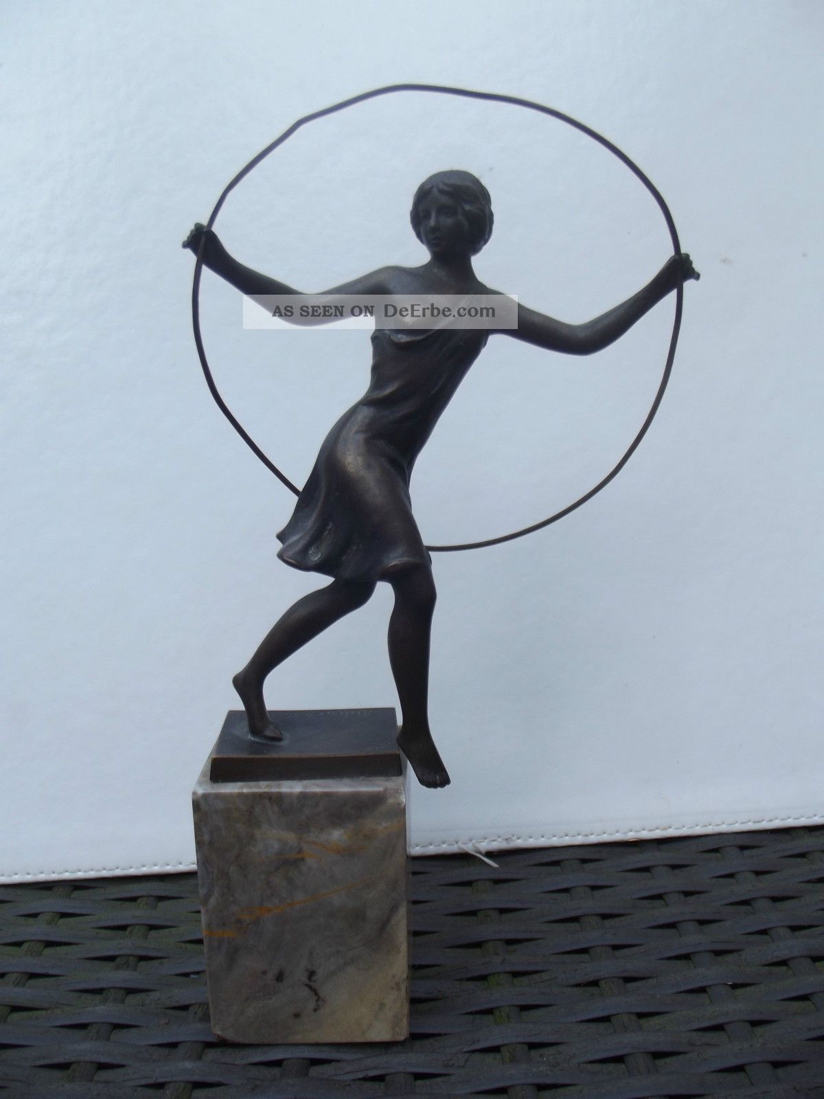 Bronzefigur Reifentanz Signiert Richard W.  Lange Um 1910 1900-1949 Bild