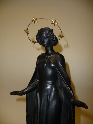 Buderus Kunstguss Figur St.  Barbara / Heilige Barbara Eisen Schwarz 38cm / 4,  3kg Bild