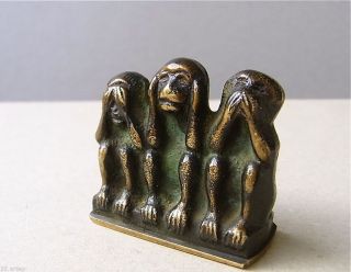 3 Affen Bronze Um 1950 Bild