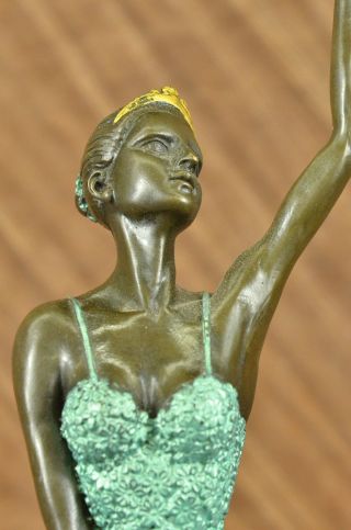 Ballerina Tänzerin Figur Signiert Bronze Statue Skulptur Dekor Bild