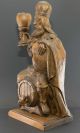 König Gambrinus Auf Bierfass,  Erfinder Bierbrauerei,  Antike Holz - Skulptur 54 Cm Alte Berufe Bild 5
