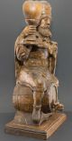 König Gambrinus Auf Bierfass,  Erfinder Bierbrauerei,  Antike Holz - Skulptur 54 Cm Alte Berufe Bild 7