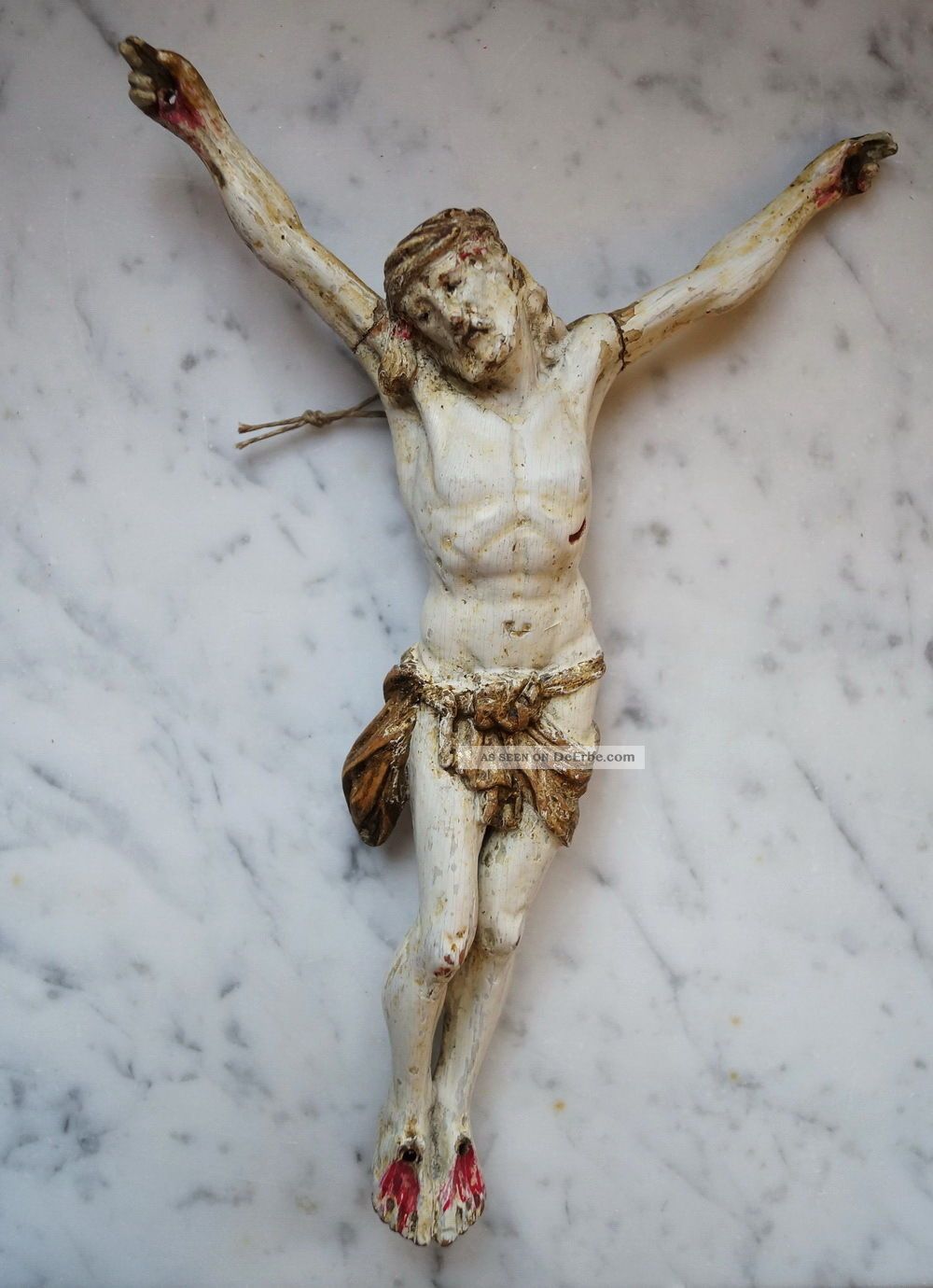 Jesus / Kruzifix / Corpus - 18/19.  Jahrhundert - Holz Geschnitzt (3381) Skulpturen & Kruzifixe Bild