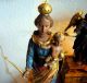 Barock Mondsichel Madonna Mit Jesuskind 1750/1770,  Holzgeschnitzt Und Gefasst. Skulpturen & Kruzifixe Bild 5