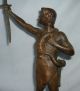 Sehr Alte Signierte Bronze: Krieger Mit Schwert,  Fellumhang Bronze Bild 1