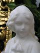 Alte Plastik Skulptur Knabe Marmor Alabaster Zierobjekt Jugendstil Dat.  1891 Antike Originale vor 1945 Bild 2