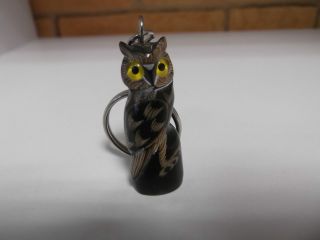 Schlüsselanhänger Eule Uhu Owl Kauz Käuzchen Handgefertigt Aus Horn Bild