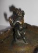 Satyr Faun Silen Figur Bronze Messing Schale Aschenbecher Schmuckschale Um 1900 Bronze Bild 9