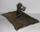 Satyr Faun Silen Figur Bronze Messing Schale Aschenbecher Schmuckschale Um 1900 Bronze Bild 1