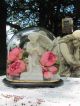 French Shabby Chic Ovaler Glas Dom Putte Jüngling Figur Gloche Globe De Mariage 1900-1949 Bild 10