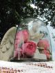 French Shabby Chic Ovaler Glas Dom Putte Jüngling Figur Gloche Globe De Mariage 1900-1949 Bild 6