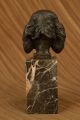 Bronzeskulptur Büste Cockerspaniel Hund Haustier Tier Figur Marmorsockel Ab 2000 Bild 3