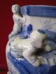 Blau/weisse Blumen - Vase Asiatisch Aufgesetzte Figuren.  Sehr Selten Ausführung Nach Form & Funktion Bild 4