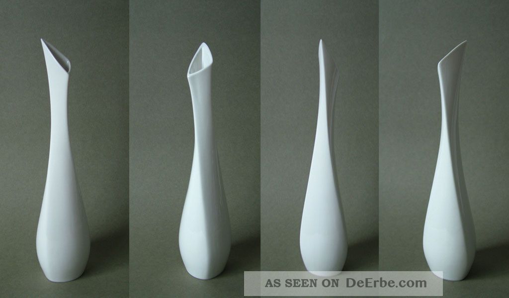 Sgrafo Modern Vase Assymetrisch 33,  3cm Porzellan Stangl Kuhn 50ties Wohlrab ära Nach Stil & Epoche Bild