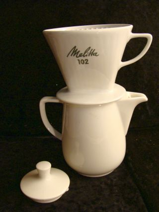 Weiße Kaffeekanne Von Melitta Mit Filter 102 Bild