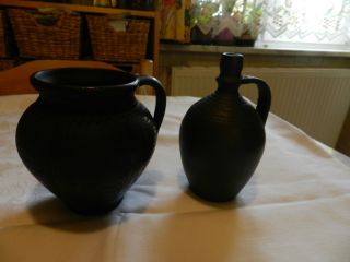 Ddr Keramikkrüge,  Schwarze Vasen,  Töpferware,  Handgetöpfert Bild
