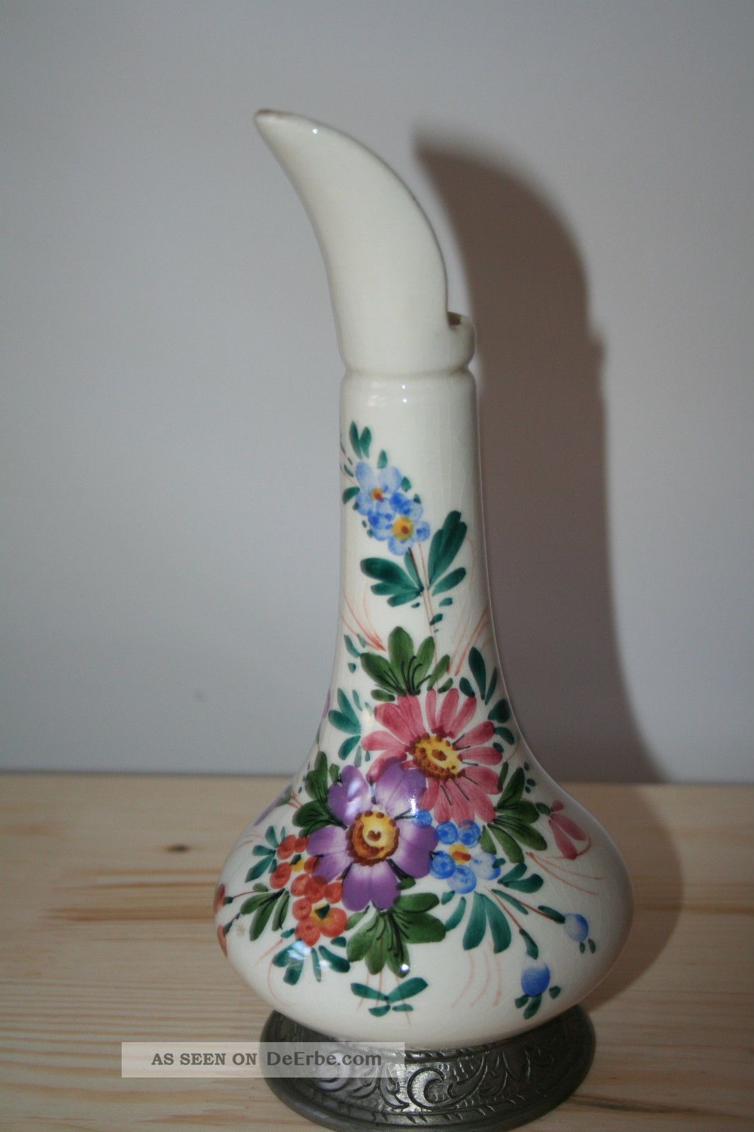 Tisch - Vase Mit Zinnboden / Fein - Zinn / Schön Gearbeitet / Nach Form & Funktion Bild
