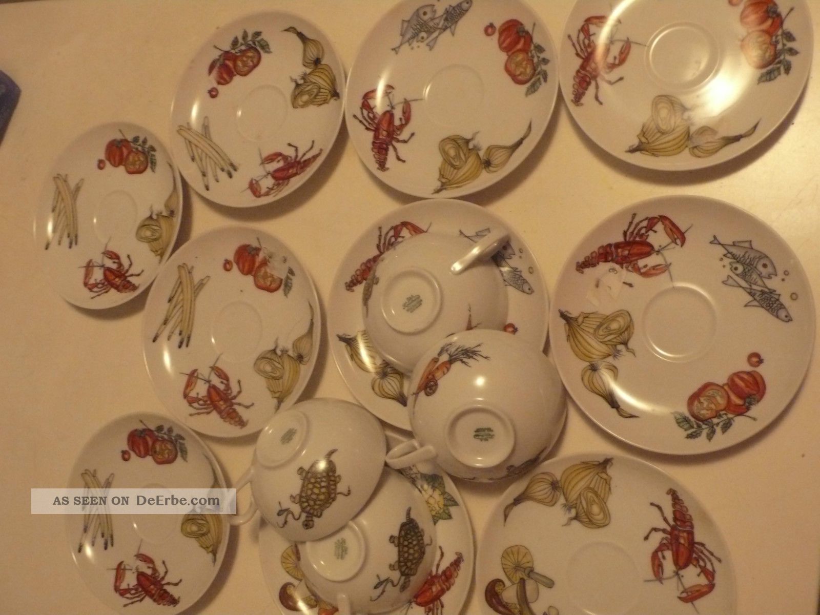 20 T.  Mokkaservice Vintage 50/60er Jahre Krautheim Weiß Fisch & Gemüse Nach Stil & Epoche Bild