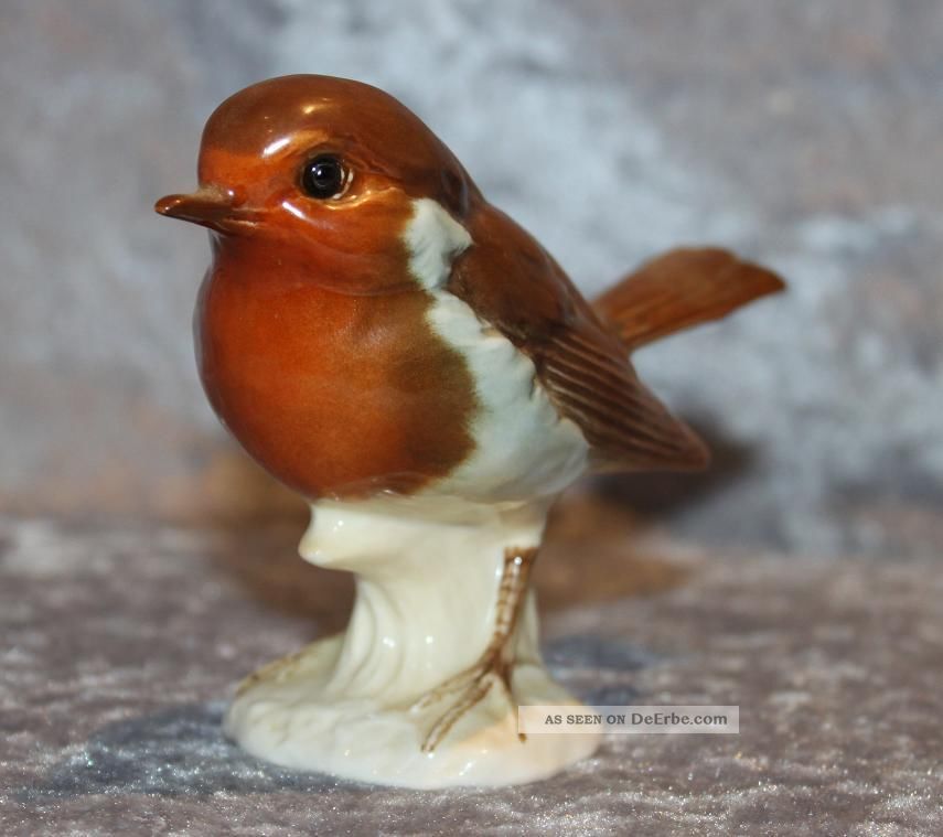 Goebel Porzellan - Vogel Rotkehlchen - Modell Nr.  38 042 - 09 - Glänzend Nach Marke & Herkunft Bild