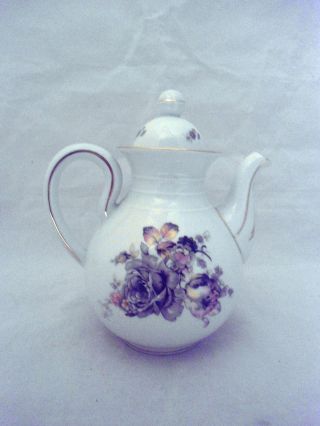 Kaffeekanne Blumendekor Porsgrunds Norwegen Porzellan Kanne Kaffee Tee Bild