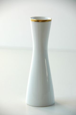 Kleines Väschen Tisch Vase Rosenthal Porzellan Form 2000 Weiss Mit Goldrand Bild