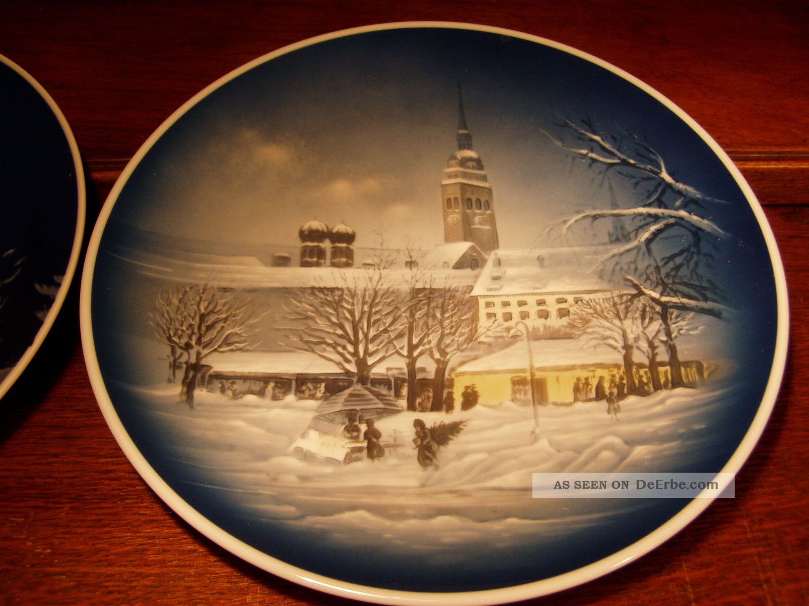 2 Rosenthal Weihnachtsteller Weihnachten Auf Der Alm1956 Vorweihnacht In München Nach Marke & Herkunft Bild
