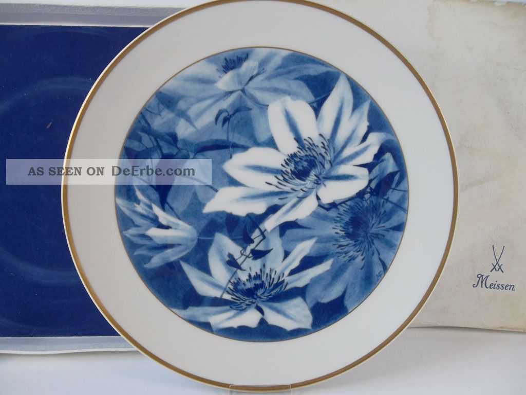 Wandteller Mit Blumen Porzellan Manufaktur Meissen Wall Plate Porcelain Meissen Bild
