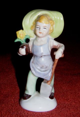 Mädchen Mit Spaten Und Blumentopf,  Porzellan Figur Gräfenthal 1960er Jahre Bild