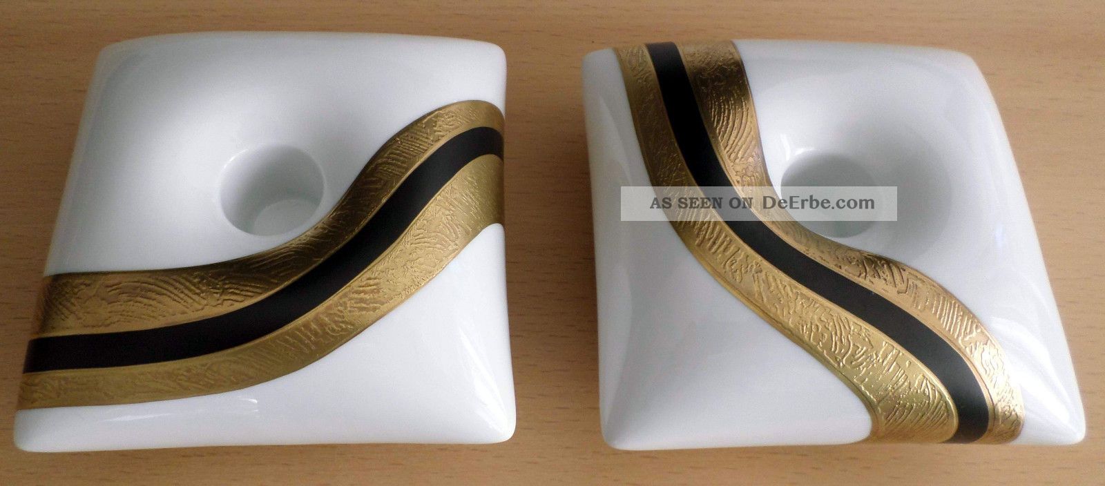 2 Stück Rosenthal Porzellan Germany Handgemalt H.  Drexler Kerzenhalter Nach Marke & Herkunft Bild